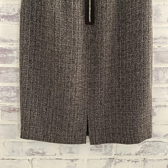 Kay Unger Women’s Dress Tweed Knee Length Brown V-Neck Fall Career Work Size 8 - Picture 9 of 13